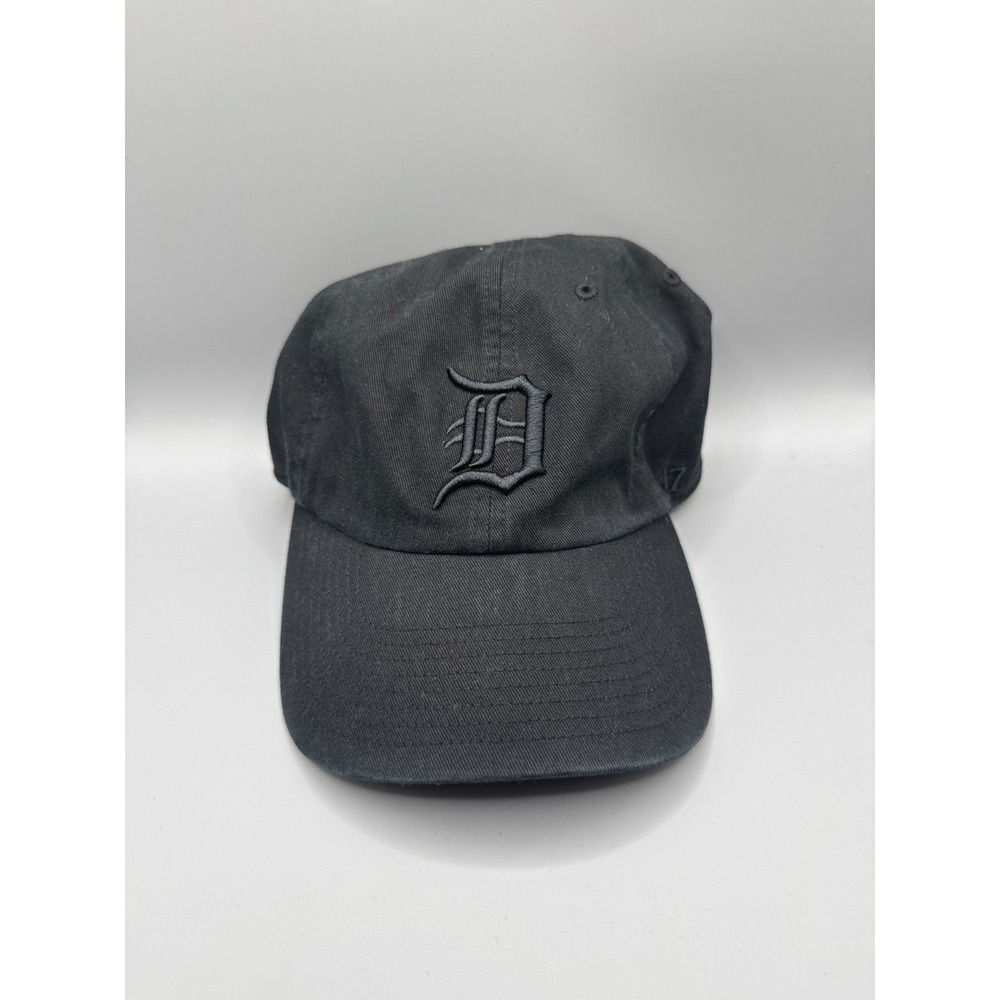 Detroit Tigers Adjustable Hat Baseball Cap '47 Brand Black Tonal Logo MLB